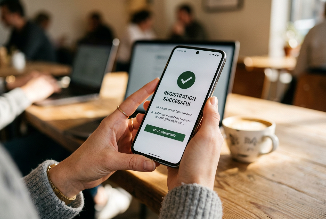 Osoba trzymająca smartfon i przechodząca proces weryfikacji w aplikacji kasynowej.